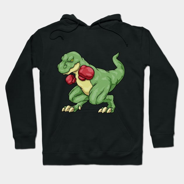 Funny dinosaur as a boxer Hoodie by Markus Schnabel